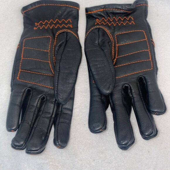 HARLEY DAVIDSON Goatskin Women's Black Leather Motorcycle Riding Gloves Small - Picture 5 of 8